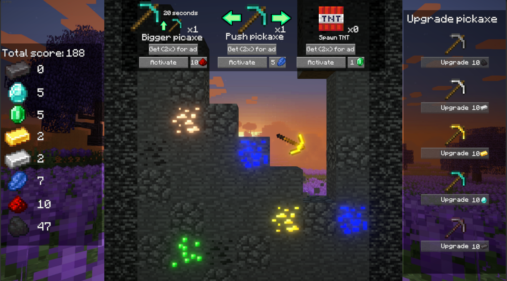 BlockCraft: Falling Pickaxe(デベロッパー：ghostrunner