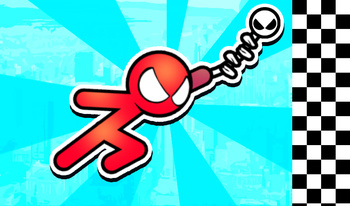 Superhéroe Araña Stickman con gancho