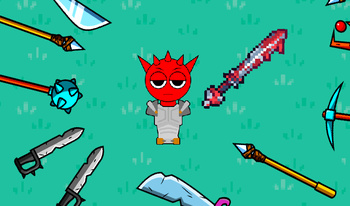 Red Sprunki with a sword