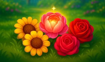 Combine flowers! 2048 bouquets