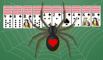 Spider Solitaire: 1, 2 or 4 suits