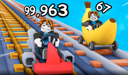 Obby: Climb Up and Slide Down on Minecarts