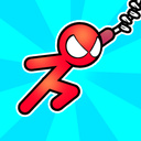 Superhéroe Araña Stickman con gancho