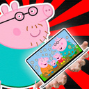 What's on Peppa Pig's Dad's laptop?