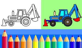 Coloring book - transport and cars