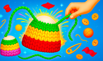 Gemütliches Stricken: Garnsortierung