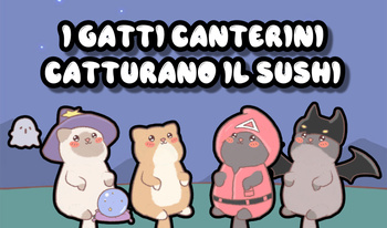 I gatti canterini catturano il sushi