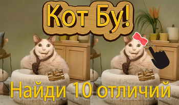 Кот Бу! Найди 10 отличий