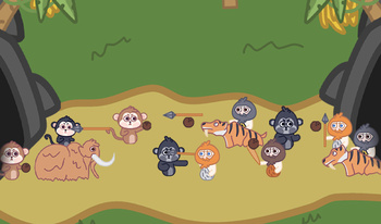 Monkeys vs. Cavemen