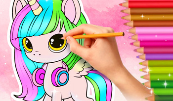 Dessine un poney: livre de coloriage ASMR