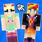 The evolution of skins for girls in the Mine! Spiel