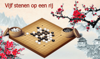 Vijf stenen op een rij