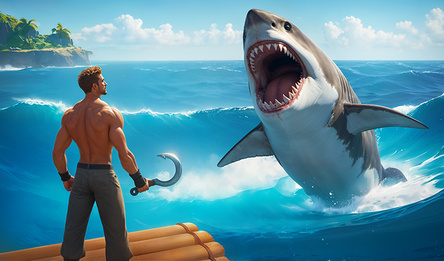 Überlebens-Floßspiel - Versuche zu überleben