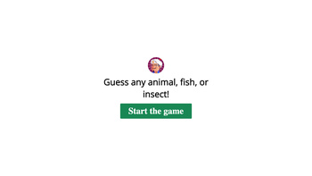 Akinator guesses the animals.