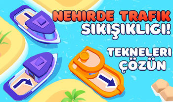 Nehirde trafik sıkışıklığı! Tekneleri Çözün