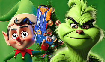 Elf and Grinch: Decorate the christmas tree