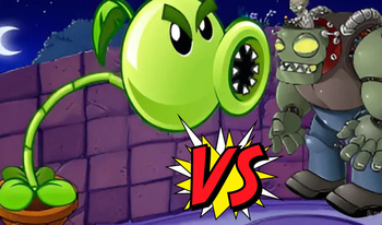 Plants vs zombies. Night defense of the house