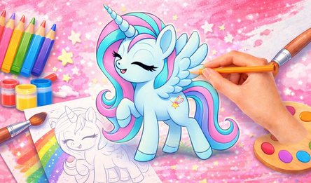 Draw a Pony: ASMR coloring book