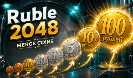 Ruble 2048: Merge Coins