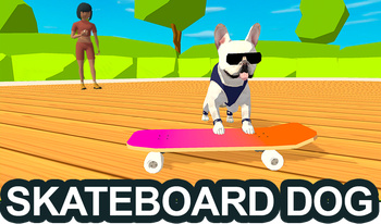 Skateboard dog