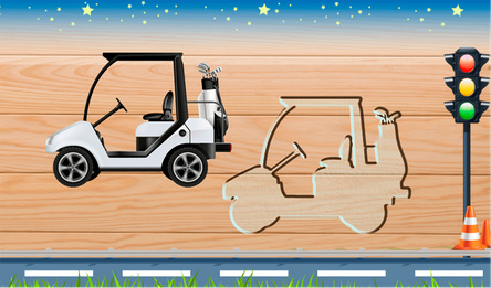 Cars and their sounds for kids, puzzles