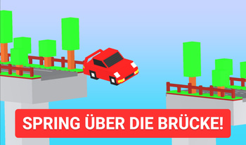 Spring über die Brücke!