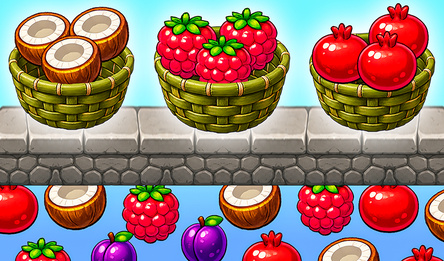 Collect 3 fruits in basket