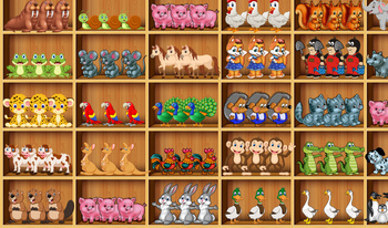 Animals on the shelves