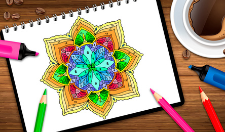 Мандала: Раскраска Антистресс по номерам
