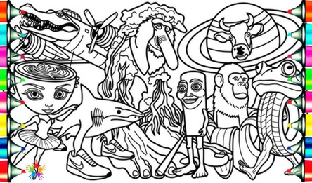 Coloring book: Cartoon Attack